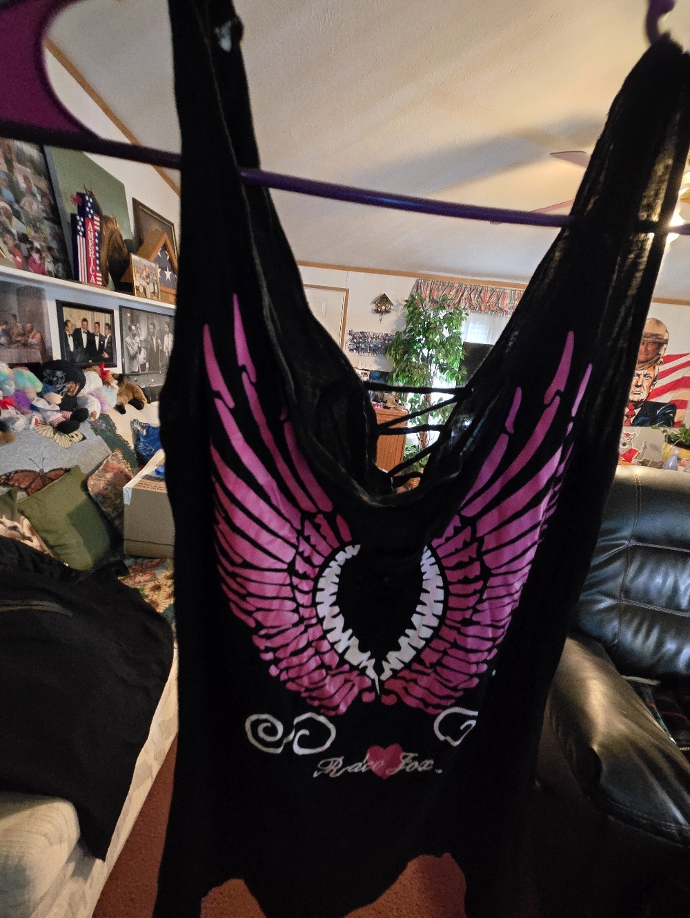 Harley-Davidson Black Tank with Pink Wing Graphic